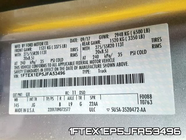 1FTEX1EP5JFA53496 фото 2