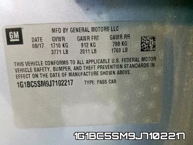 1G1BC5SM9J7102217 фото 2