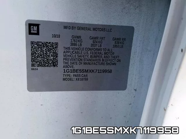 1G1BE5SMXK7119958 фото 2
