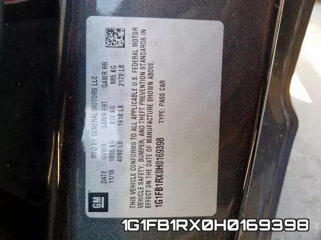 1G1FB1RX0H0169398 фото 2