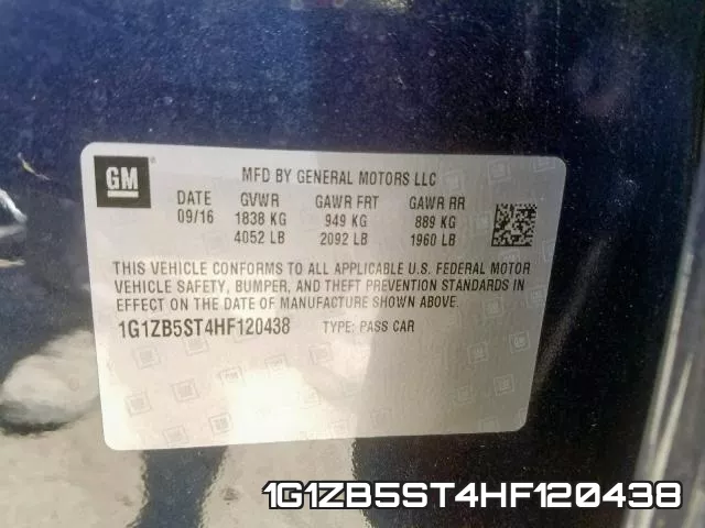 1G1ZB5ST4HF120438 фото 2