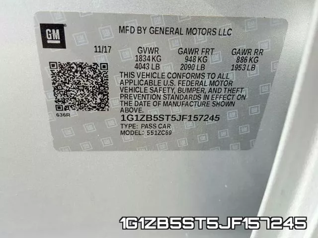 1G1ZB5ST5JF157245 фото 2