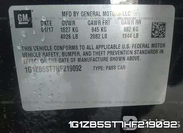 1G1ZB5ST7HF219092 фото 10