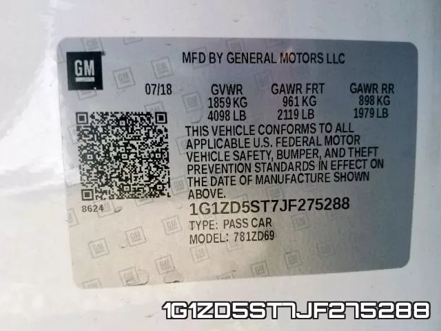 1G1ZD5ST7JF275288 фото 2
