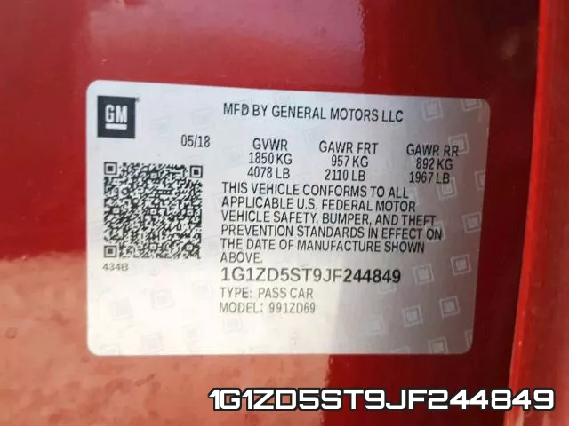 1G1ZD5ST9JF244849 фото 2