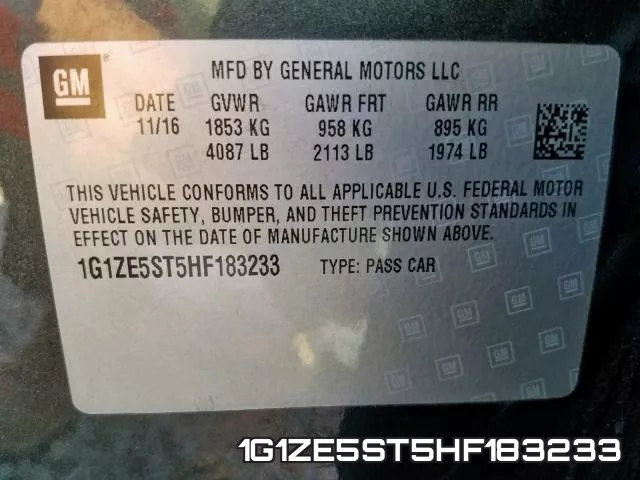 1G1ZE5ST5HF183233 фото 2