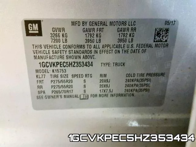 1GCVKPEC5HZ353434 фото 2