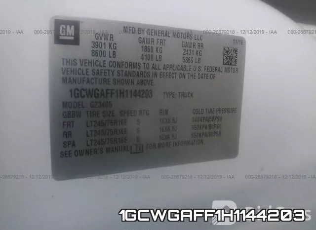 1GCWGAFF1H1144203 фото 10