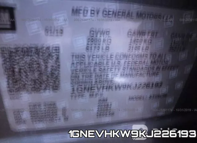 1GNEVHKW9KJ226193 фото 8