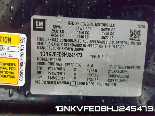 1GNKVFED8HJ245473 фото 2