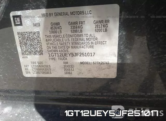 1GT12UEY5JF251017 фото 9