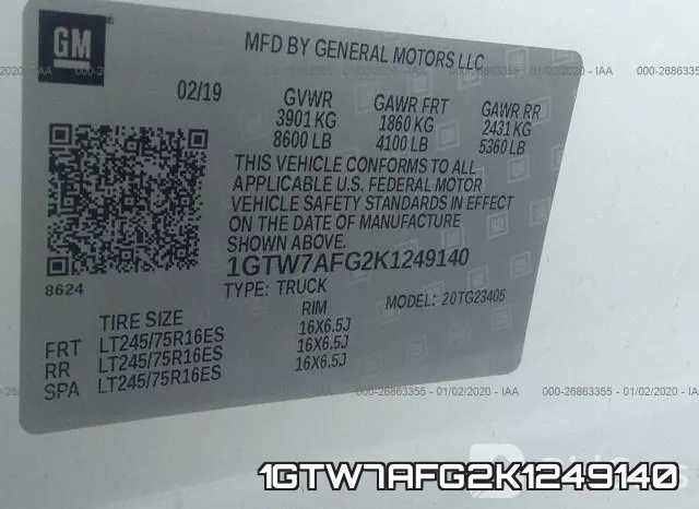 1GTW7AFG2K1249140 фото 10