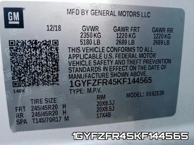 1GYFZFR45KF144565 фото 2