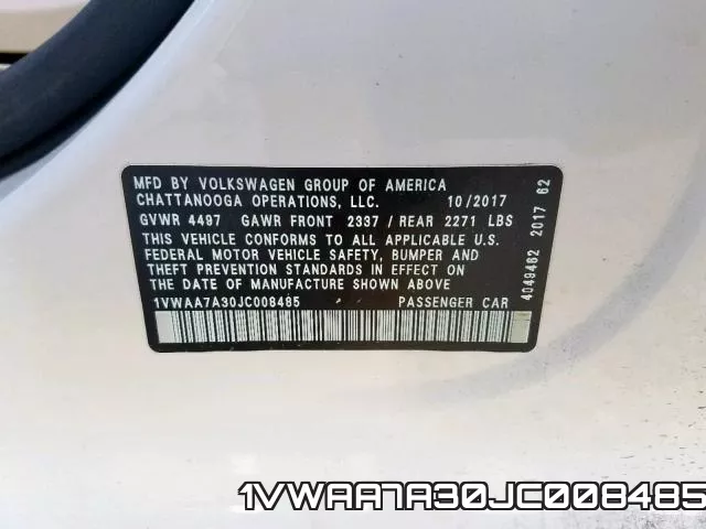 1VWAA7A30JC008485 фото 2