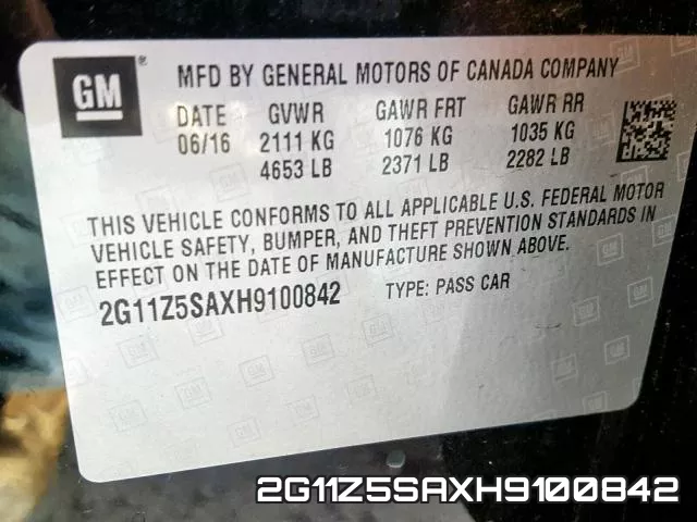 2G11Z5SAXH9100842 фото 2