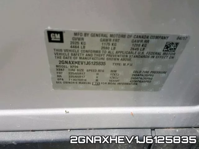 2GNAXHEV1J6125835 фото 2