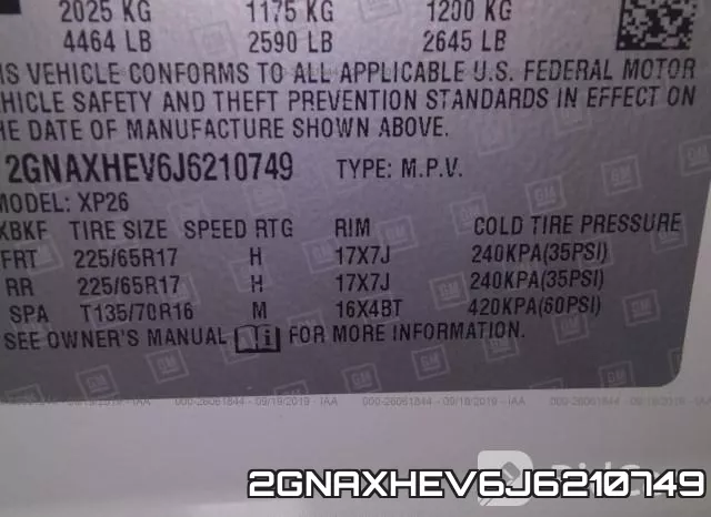 2GNAXHEV6J6210749 фото 10