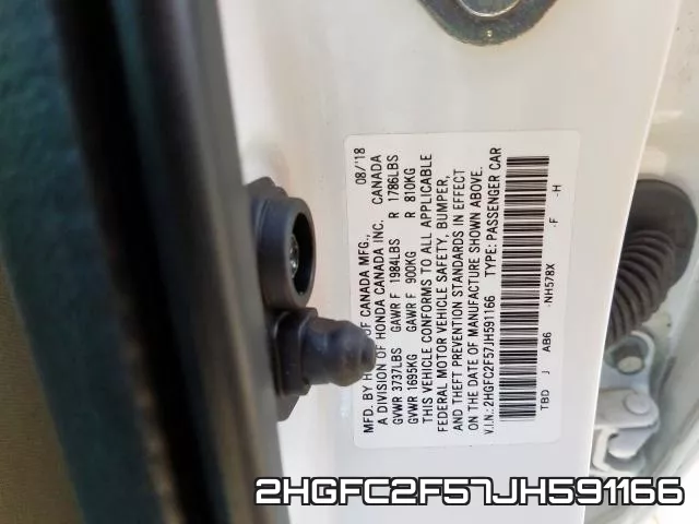 2HGFC2F57JH591166 фото 2