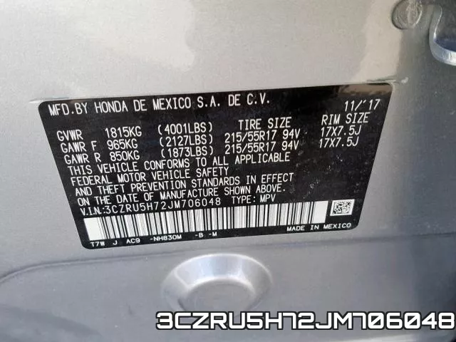 3CZRU5H72JM706048 фото 2