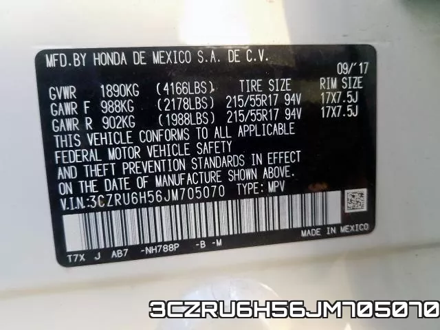 3CZRU6H56JM705070 фото 2
