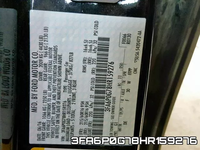 3FA6P0G78HR159276 фото 2