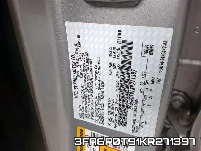 3FA6P0T91KR271397 фото 2