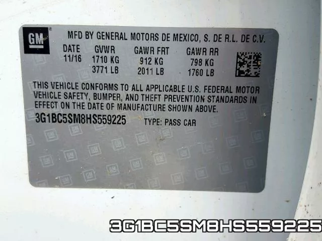 3G1BC5SM8HS559225 фото 2
