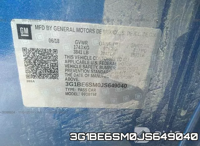 3G1BE6SM0JS649040 фото 10