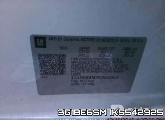 3G1BE6SM7KS542925 фото 10