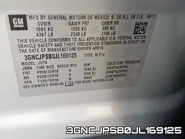 3GNCJPSB0JL169125 фото 2