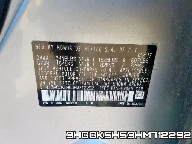 3HGGK5H53HM712292 фото 2