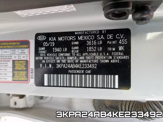 3KPA24AB4KE233492 фото 2