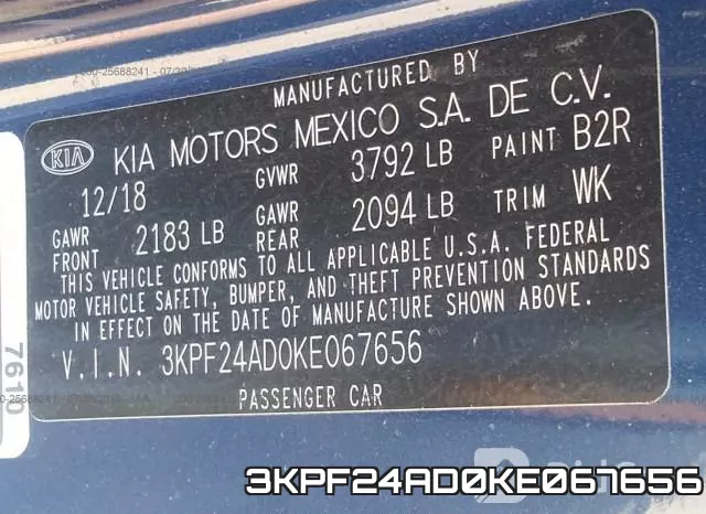 3KPF24AD0KE067656 фото 10