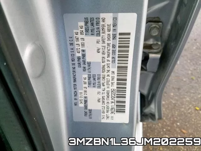 3MZBN1L36JM202259 фото 2