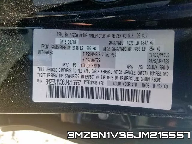3MZBN1V36JM215557 фото 2