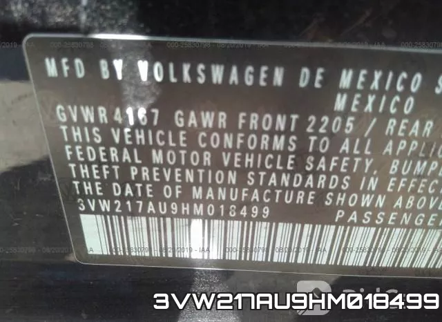 3VW217AU9HM018499 фото 8