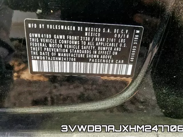 3VWDB7AJXHM247706 фото 2