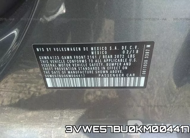 3VWE57BU0KM004417 фото 10
