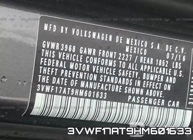 3VWF17AT9HM601633 фото 10