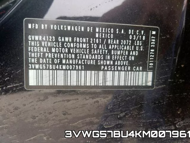 3VWG57BU4KM007961 фото 2