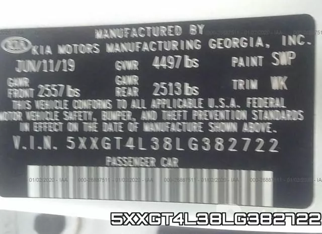 5XXGT4L38LG382722 фото 8