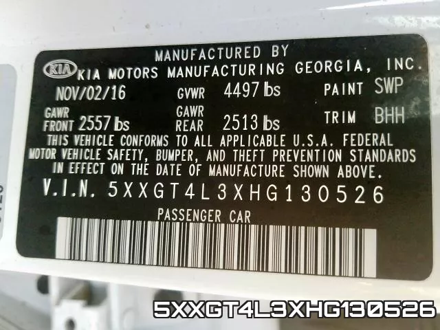 5XXGT4L3XHG130526 фото 2