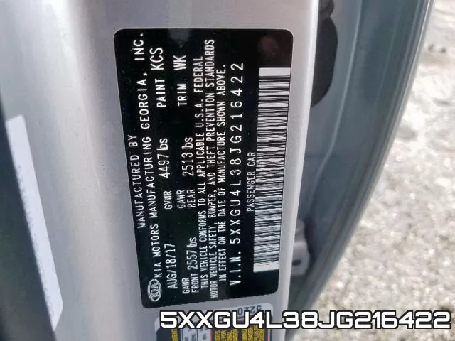 5XXGU4L38JG216422 фото 2