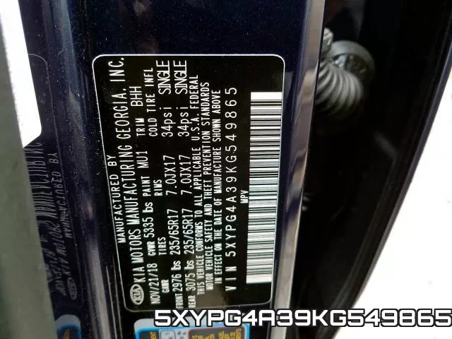 5XYPG4A39KG549865 фото 2
