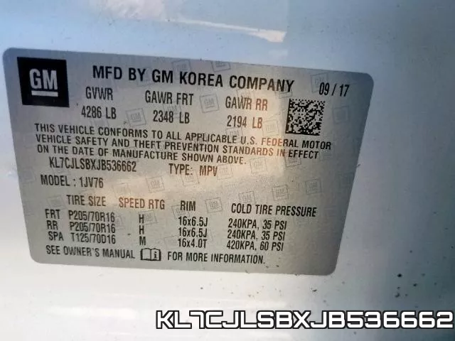 KL7CJLSBXJB536662 фото 2
