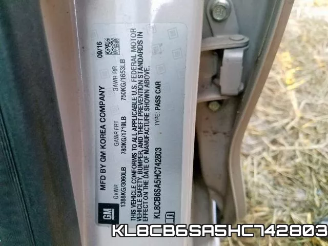 KL8CB6SA5HC742803 фото 2