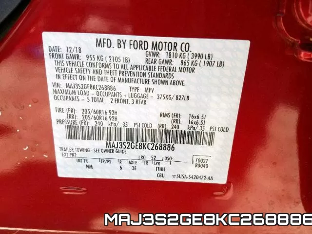 MAJ3S2GE8KC268886 фото 2