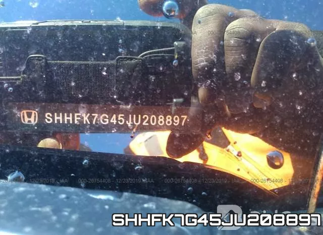 SHHFK7G45JU208897 фото 7