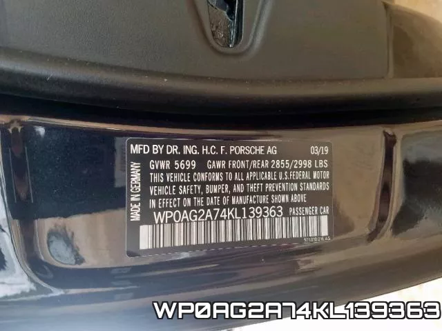 WP0AG2A74KL139363 фото 2
