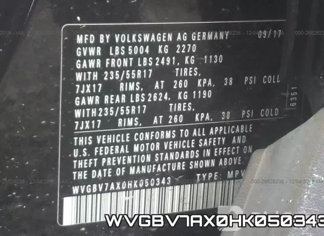 WVGBV7AX0HK050343 фото 9